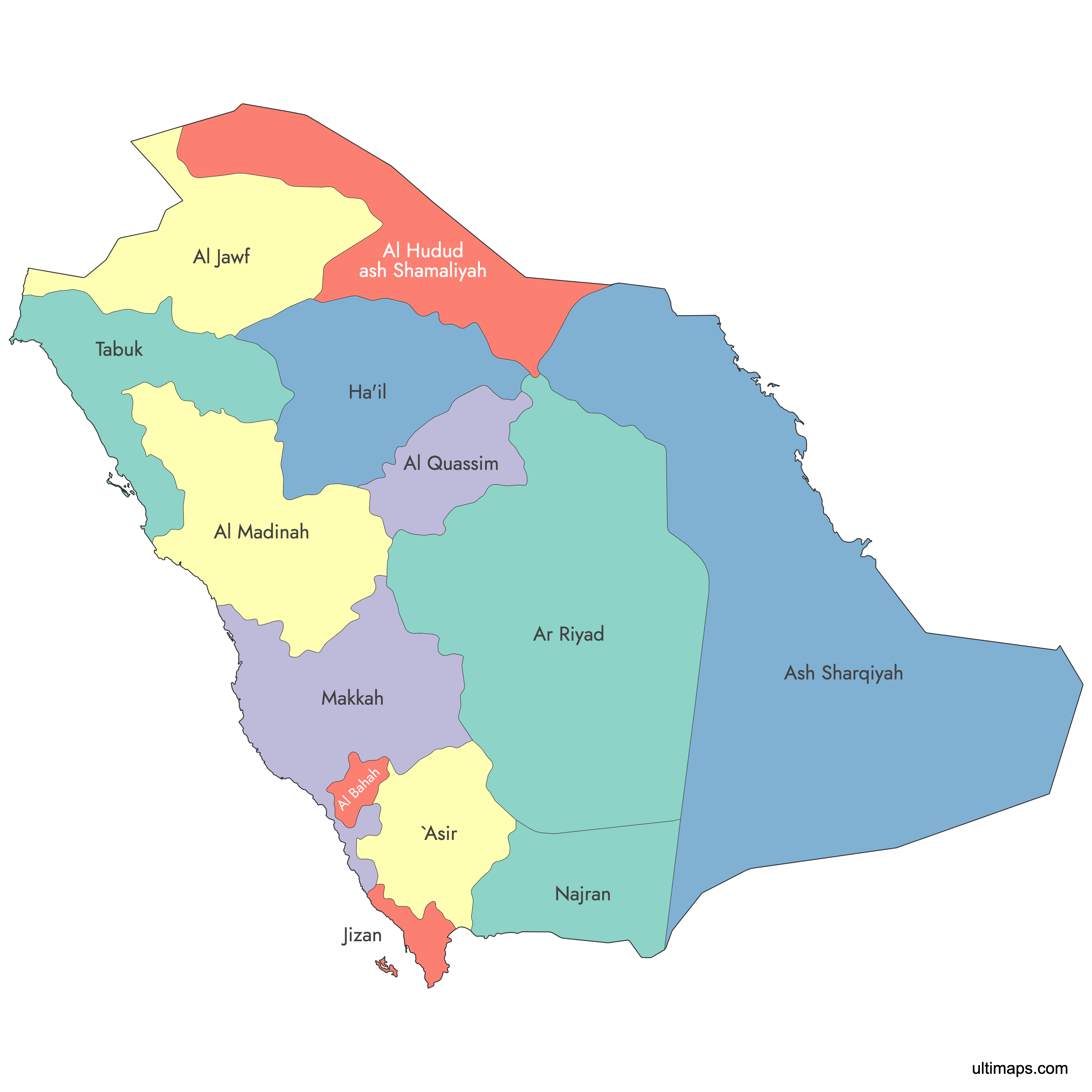 Suudi Arabistan haritası